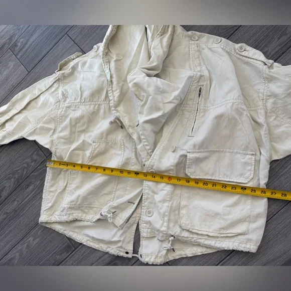 Anthropologie Daughters of the Liberation|Off White,Cream canvas utility Jacket• - Picture 9 of 12